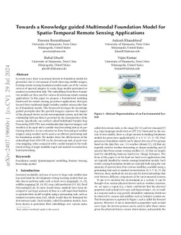 Towards Knowledge Guided Pretraining Approaches for Multimodal Foundation Models: Applications in Remote Sensing