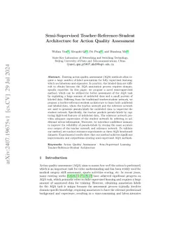 Semi-Supervised Teacher-Reference-Student Architecture for Action Quality Assessment