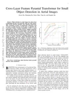Cross-Layer Feature Pyramid Transformer for Small Object Detection in Aerial Images