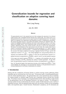 Generalization bounds for regression and classification on adaptive
  covering input domains