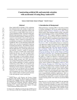 Constructing artificial life and materials scientists with accelerated
  AI using Deep AndersoNN