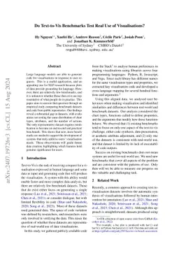 Do Text-to-Vis Benchmarks Test Real Use of Visualisations?