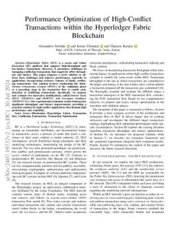 Performance Optimization of High-Conflict Transactions within the
  Hyperledger Fabric Blockchain