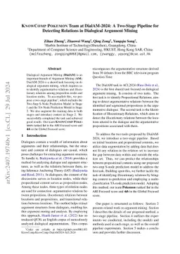 KNOWCOMP POKEMON Team at DialAM-2024: A Two-Stage Pipeline for Detecting
  Relations in Dialogical Argument Mining