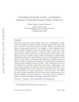 Unmasking unlearnable models: a classification challenge for biomedical
  images without visible cues