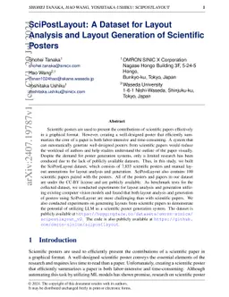 SciPostLayout: A Dataset for Layout Analysis and Layout Generation of
  Scientific Posters