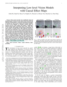 Interpreting Low-level Vision Models with Causal Effect Maps