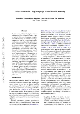 Cool-Fusion: Fuse Large Language Models without Training