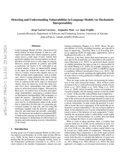 Detecting and Understanding Vulnerabilities in Language Models via
  Mechanistic Interpretability