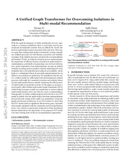 A Unified Graph Transformer for Overcoming Isolations in Multi-modal
  Recommendation