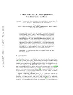 CardioSyntax: end-to-end SYNTAX score prediction -- dataset, benchmark and method