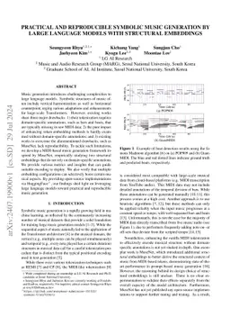 Practical and Reproducible Symbolic Music Generation by Large Language
  Models with Structural Embeddings