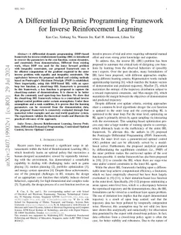 A Differential Dynamic Programming Framework for Inverse Reinforcement
  Learning