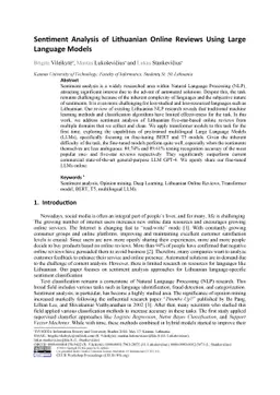 Sentiment Analysis of Lithuanian Online Reviews Using Large Language
  Models