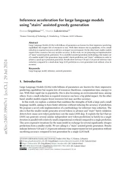 Inference acceleration for large language models using "stairs" assisted
  greedy generation