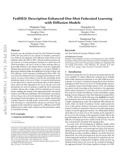 FedDEO: Description-Enhanced One-Shot Federated Learning with Diffusion
  Models