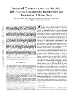 Integrated Communications and Security: RIS-Assisted Simultaneous
  Transmission and Generation of Secret Keys