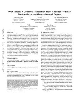 OpenTracer: A Dynamic Transaction Trace Analyzer for Smart Contract
  Invariant Generation and Beyond