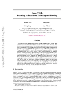 Lean-STaR: Learning to Interleave Thinking and Proving