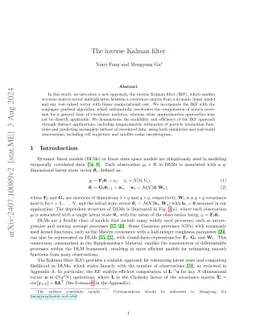 The inverse Kalman filter
