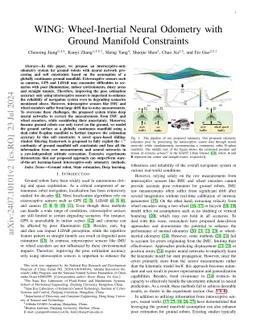 WING: Wheel-Inertial Neural Odometry with Ground Manifold Constraints