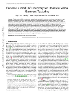 Pattern Guided UV Recovery for Realistic Video Garment Texturing