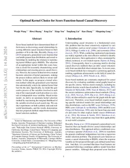 Optimal Kernel Choice for Score Function-based Causal Discovery