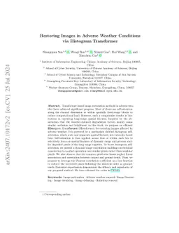 Restoring Images in Adverse Weather Conditions via Histogram Transformer