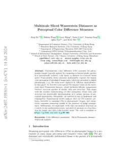Multiscale Sliced Wasserstein Distances as Perceptual Color Difference
  Measures