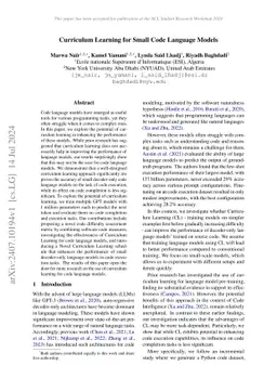 Curriculum Learning for Small Code Language Models