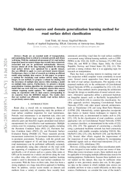 Multiple data sources and domain generalization learning method for road
  surface defect classification