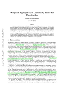 Weighted Aggregation of Conformity Scores for Classification