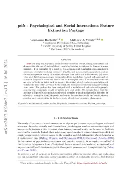 psifx -- Psychological and Social Interactions Feature Extraction Package