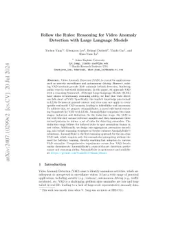 Follow the Rules: Reasoning for Video Anomaly Detection with Large
  Language Models