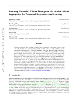 Learning Unlabeled Clients Divergence via Anchor Model Aggregation for
  Federated Semi-supervised Learning