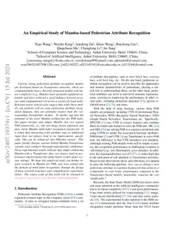 An Empirical Study of Mamba-based Pedestrian Attribute Recognition