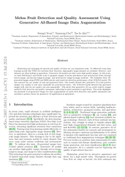 Melon Fruit Detection and Quality Assessment Using Generative AI-Based
  Image Data Augmentation