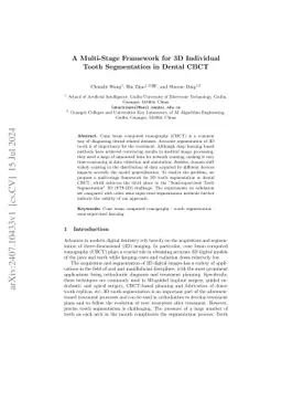 A Multi-Stage Framework for 3D Individual Tooth Segmentation in Dental
  CBCT