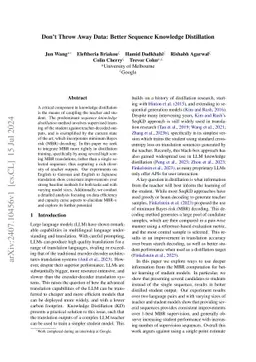 Don't Throw Away Data: Better Sequence Knowledge Distillation