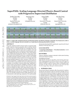 SuperPADL: Scaling Language-Directed Physics-Based Control with
  Progressive Supervised Distillation