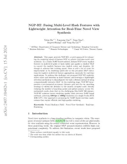 NGP-RT: Fusing Multi-Level Hash Features with Lightweight Attention for
  Real-Time Novel View Synthesis