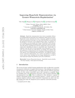 Improving Hyperbolic Representations via Gromov-Wasserstein
  Regularization