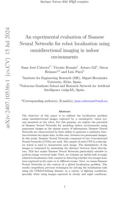 An experimental evaluation of Siamese Neural Networks for robot
  localization using omnidirectional imaging in indoor environments