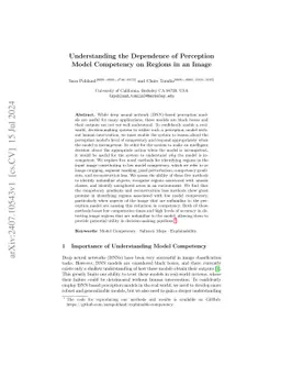 Understanding the Dependence of Perception Model Competency on Regions
  in an Image