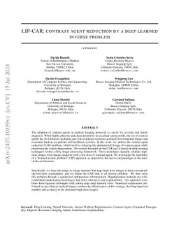 LIP-CAR: contrast agent reduction by a deep learned inverse problem