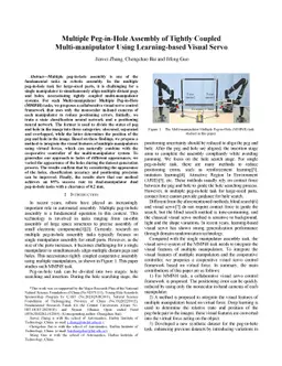 Virtual-force Based Visual Servo for Multiple Peg-in-Hole Assembly with Tightly Coupled Multi-Manipulator