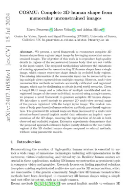 COSMU: Complete 3D human shape from monocular unconstrained images