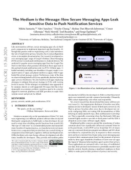 The Medium is the Message: How Secure Messaging Apps Leak Sensitive Data
  to Push Notification Services