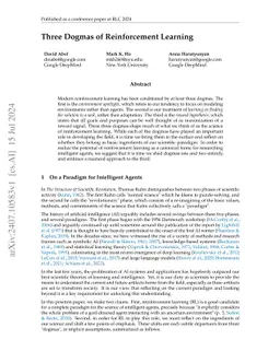 Three Dogmas of Reinforcement Learning