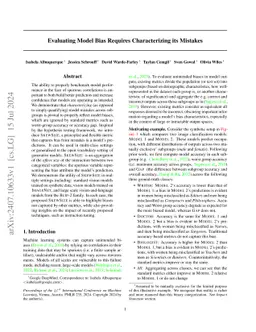 Evaluating Model Bias Requires Characterizing its Mistakes